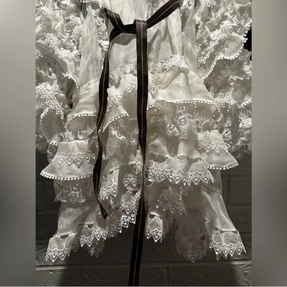 New Authentic Zimmermann Crush Heart Trim Long Sleeve Minidress Size Medium - Picture 6 of 15